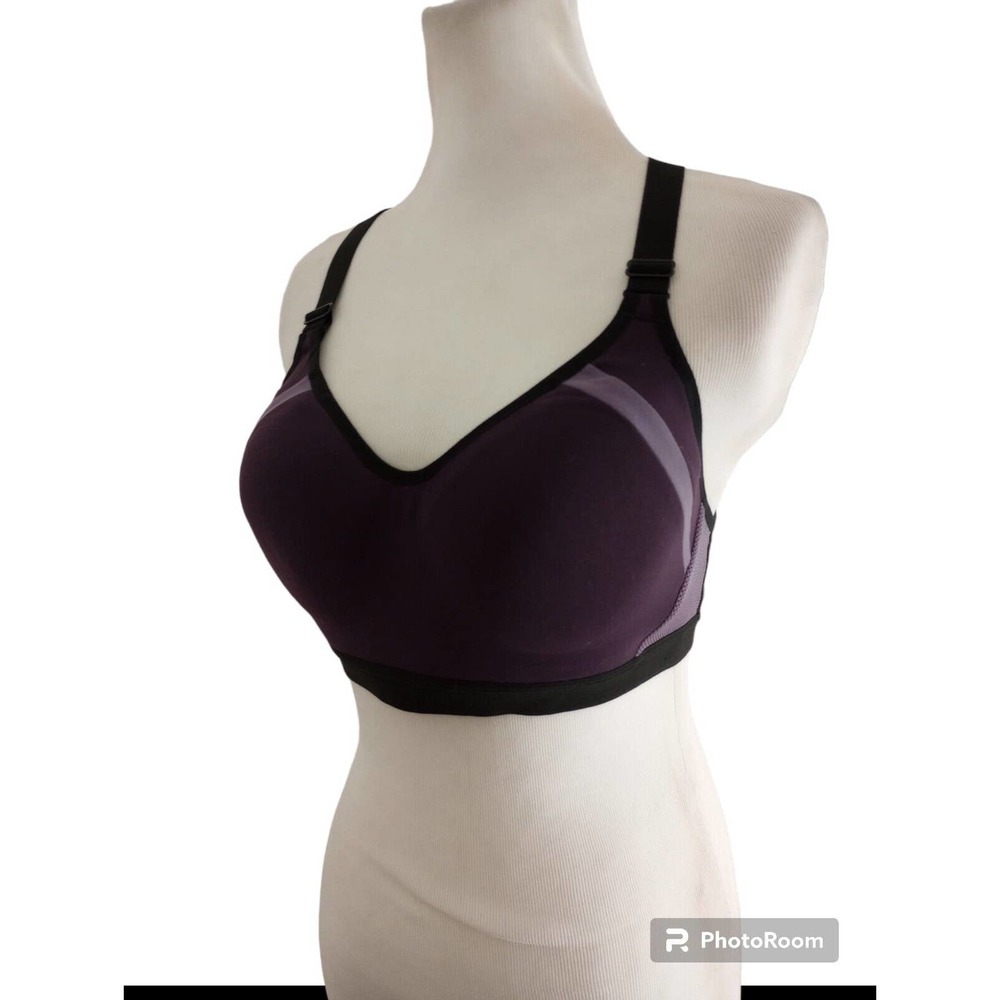 Victorias Secret VSX Victoria Sport Purple Black Incredible Sports Bra 34B